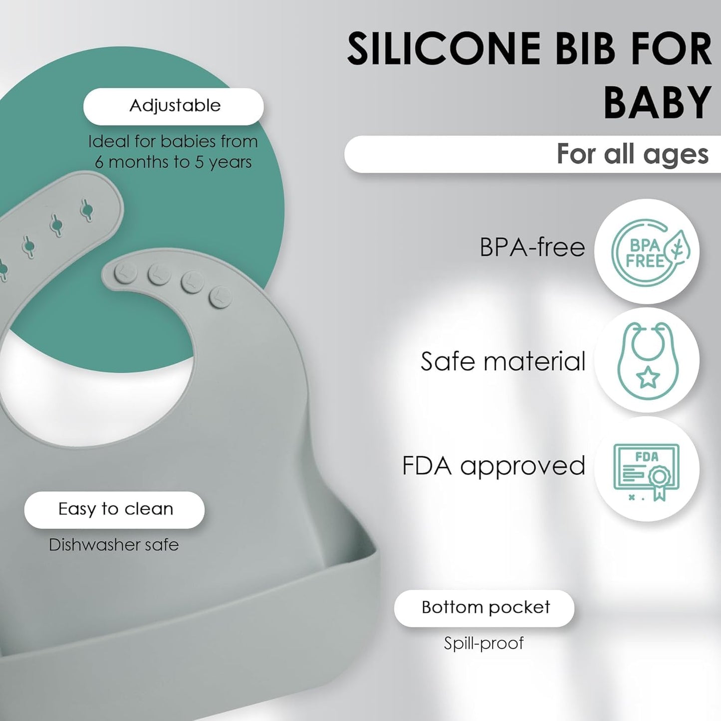 SoloBaby® Set de Alimentación para Bebés – 8 piezas de silicona libre de BPA