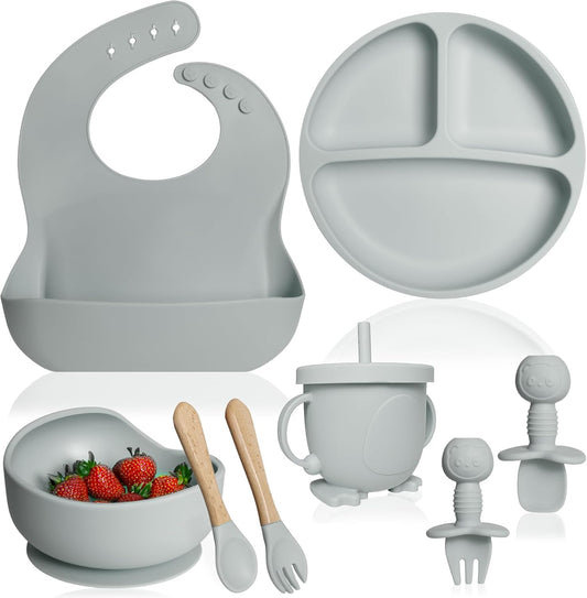 SoloBaby® Set de Alimentación para Bebés – 8 piezas de silicona libre de BPA